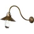 Außenwandlampe Echt-Messing Glas 44 cm hoch IP44 in Bronze Antik matt E27 Maritim Außenleuchte Wand