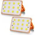 2 Packungen 60 w wiederaufladbares LED-Flutlicht, 120 cob, 4 Modi, Solar-wiederaufladbare Lampe, LED-Flutlicht, Baustelle, wasserdichte Arbeitslampe,