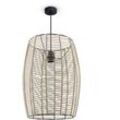 Led Pendellampe Wohnzimmer Hängeleuchte Esszimmer Vintage Korboptik Boho Natur Pendelleuchte, Schwarz 2 - Paco Home