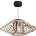 Led Pendellampe Wohnzimmer Hängeleuchte Esszimmer Vintage Korboptik Boho Natur Pendelleuchte, Schwarz 5 - Paco Home