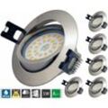 Extra flacher LED-Einbaustrahler, dimmbar, IP44, Badezimmer-Einbauleuchte, 6–5 W, Wechselstrom, 230 V, Warmweiß, 3000 K, 400 lm, Beleuchtungslampe