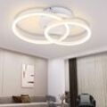 LED Deckenleuchte Deckenlampe Schlafzimmer -GBLY 2 Ringe Weiß Drehbar Wohnzimmerlampe Moderne Runde Design Schlafzimmerlampe 24W 3000K Warmweiß