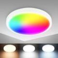 Smart Home led Decken-Leuchte Lampe dimmbar rund 27cm rgb 20W Fernbedienung weiß - B.k.licht