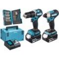 Makita - Akku-Set 18V (DTD157Z + DHP487Z + DC18RC + 2x BL1830B) im makpac