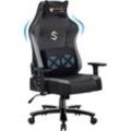 Okwish - Gaming-Stuhl mit Massagefunktion, Racing-Gamer-Stuhl mit Massage-Lendenwirbelstütze, Gaming-Stuhl, 180 kg Tragkraft, 55 x 52 cm, großes