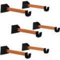 Relaxdays - 6er Set Fahrrad Wandhalterung, Fahrradaufhängung, Fahrradwandhalter, Wand, HxBxT: 9,5 x 36 x 9,5 cm, orange-schwarz