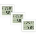 Thermo-Hygrometer 3er-Set, ultradünnes Thermometer und Hygrometer, digitales Hygrometer, Innenthermometer für den Innenbereich zur vertikalen oder