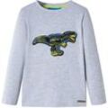 Kinder-Langarmshirt Grau Melange 128