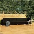 Torana - 4-tlg. Garten-Sofagarnitur mit Auflagen Poly Rattan Schwarz