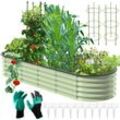 Gardtech 9 in 1 Hochbeete für Garten - Hochbeet Praktische Stahl Rostfrei Verzinkt - Stabiles Hochbeete-Kit aus Metall - Innovativer Gemüsebeet Grün