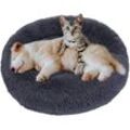 Paryou - Rundes Donut-Korb-Hundekissen, waschbares, weiches, flauschiges Katzenbett, bequemes Haustierkissennest, warmes Bett (Beige-Durchmesser: 60