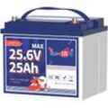 24V25Ah LiFePO4 Akku Lithium Batterie mit 2C hohe Entladerate 50A bms 640Wh Energie, 1280W Dauerlastleistung Perfekt für landwirtschaftliche Geräte,