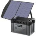 Allpowers - Tragbares Powerstation 1500Wh 2400W akku mppt Solargenerator Mobiler Stromspeicher, 30A Wohnmobilstecker mit 100W Faltbares Solarpanel