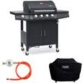 Red 4+1 Brenner Gasgrill Abdeckung Set Gasregler bbq Grill Zubehör Cover - Taino