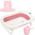 Hengda Baby Badewanne Babywanne Kinder Faltbare klappbar Baden Sicher 3 in 1 0-6 Jahre mit Standfüßen Tragbare mit Sicherheitsnetz Thermometer