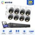 Annke - 5MP Überwachungskamera Set Aussen,8CH nvr 8×Kamera Intelligente Dual Licht,2 WegeAudio,Nachtsicht, Bewegungserkennung, Videoüberwachungsset