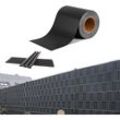 YARDIN PVC Sichtschutzstreifen für Doppelstabmatten Sichtschutz Zaunfolie für Gartenzaun, Balkon, Anthrazit 35m mit 20 Befestigungsclips (1 Rolle, je