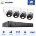 Annke - 5MP Überwachungskamera Set Aussen,8CH nvr 4×Kamera Intelligente Dual Licht,2 WegeAudio,Nachtsicht, Bewegungserkennung, Videoüberwachungsset