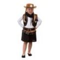 Cowgirl Kostüm für Kinder, schwarz/braun