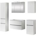 Badezimmer-Set WELLTIME "Kaunas", weiß (matt weiß, weiß), B:160cm H:200cm T:49cm, Kastenmöbel-Sets, bestehend aus Waschtisch-Set mit Seitenschrank, Breite 160 cm