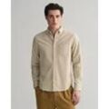 Langarmhemd GANT "REG UT CORDUROY SHIRT", Herren, Gr. XL, N-Gr, beige (putty), Cord, Obermaterial: 100% Baumwolle, casual, regular fit, Langarm 2-Knopf-Manschette, Hemden