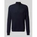 Regular Fit Pullover aus reiner Baumwolle mit Strukturmuster