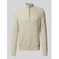 Regular Fit Pullover aus reiner Baumwolle mit Strukturmuster