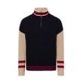 Finshley & Harding London Strickpullover Herren Baumwolle gestreift, marine