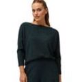 3/4-Arm-Shirt ZERO "zero Jerseyshirt mit Glitzereffekt" Gr. 34, deep ponderosa pine Damen Shirts Plainohne Details