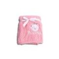 Cangaroo Babydecke Freya, Größe 80 x 110 cm kuschelige Babydecke aus Fleece rosa