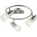 Led Decken Lampe Leuchte Metall Nickel Matt Chrom Glas Opal Wohn Schlaf Zimmer