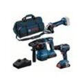 Combo Kit 3-tlg. 18V: gsr 18V-55 + gws 18V-7 + gbh 18V-22 + 2x pc 4,0 + Lader + Tasche - Bosch