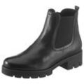 Chelseaboots GABOR Gr. 38,5, schwarz, Damen, Kalbsleder, unifarben, Schuhe, mit angesagter Profilsohle, Topseller