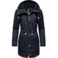 Winterjacke RAGWEAR "YM-Canny" Gr. S (36), blau (marine) Damen Jacken stylischer Kurzmantel Parka mit Kapuze