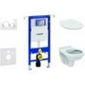 Duofix - Installationselement für Wand-WC mit Betätigungsplatte SIGMA20, weiß/Chrom glänzend + wc Alpha und wc Sitz 111.355.00.5 ND4 - Geberit