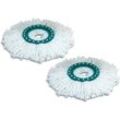 Set mit 2 Clean Twist Disc Mop-Ersatzköpfen, ideal für Fliesen- und Steinböden, wasser- und schmutzabsorbierende Mikrofaser, Ersatzmopps, einfach zu