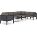 Vidaxl - 8-tlg. Garten-Lounge-Set mit Auflagen Poly Rattan Anthrazit