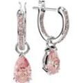 Paar Creolen SWAROVSKI "Ohrringe Millenia Attract Drop, Tropfenschliff 5636716 5723564 5723566" Ohrringe Gr. Metall, rosa (metallfarben, rosa, rosa) Damen mit Swarovski Kristall