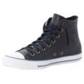 Sneaker CONVERSE "CHUCK TAYLOR ALL STAR LEATHER HIGH TOP" Gr. 37, into the void, armor blau, weiß, Leder, Schuhe