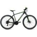 Mountainbike KS CYCLING "Morzine" Gr. 48, schwarz (schwarz, grün, schwarz), Fahrräder, 48cm, 27,5 Zoll (69,85cm), für Herren, Kettenschaltung