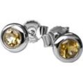 Paar Ohrstecker FIRETTI "Schmuck Geschenk Silber 925 Ohrschmuck Ohrringe Solitär", bunt (silberfarben, gelb, gelb), Ohrringe, Damen, Silber 925 (Sterlingsilber), mit Blautopas (behandelt), Citrin oder Amethyst