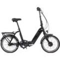 E-Bike ALLEGRO "Andi 7 Plus 374" Gr. 42, schwarz, E-Bikes, 42cm, 20 Zoll (50,80cm), Pedelec, Elektrofahrrad für Damen u. Herren