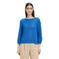 Strickpullover BETTY BARCLAY "Betty Barclay Grobstrick-Pullover mit 3/4 Arm" Gr. 46, blau (mittelblau), Damen, Obermaterial: 74% Baumwolle, 26% Polyamid., Pullover Grobstrickpullover, Strick