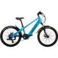 E-Bike ADORE "KS-240" Gr. 30, blau (eisblau matt), E-Bikes, 30cm, 24 Zoll (60,96cm), Pedelec, Elektrofahrrad für Damen u. Herren, MTB