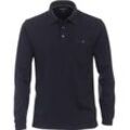 Langarm-Poloshirt CASAMODA "CASAMODA Polo-Shirt Langarm gestreift" Gr. 5XL, blau (dunkelblau) Herren Shirts