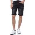 Shorts RUSTY NEAL "Ruben", Herren, Gr. XL, EURO-Größen, schwarz, 98% Baumwolle, 2% Elasthan, unifarben, casual, Hosen, in tollem Jeans-Look