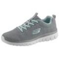 Sneaker SKECHERS "Graceful - Twisted Fortune", Damen, Gr. 36, grau (grau, mint), Textil, sportlich, Schuhe, mit Memory Foam, Freizeitschuh, Halbschuh, Schnürschuh