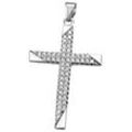 Ketten-Anhänger FIRETTI "Schmuck Geschenk Silber 925 Halsschmuck Anhänger Kreuz" Schmuckanhänger Gr. Silber 925 (Sterlingsilber), 2,90 g, silberfarben (silberfarben, kristallweiß, kristallweiß) Damen mit Zirkonia (synth.)