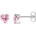 Paar Ohrstecker THOMAS SABO "Schmuck Silber 925 Ohrringe in Herzform, H2306-051, H2306-051" Gr. Silber 925 (Sterlingsilber), bunt (silberfarben-pink + pink) Damen mit Zirkonia (synth.)