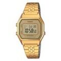 Chronograph CASIO VINTAGE "LA680WEGA-9ER", gold (goldfarben), Armbanduhren, Damen, Quarzuhr, Armbanduhr, Damenuhr, digital, Datum, Stoppfunktion